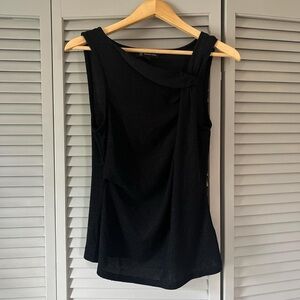 Sparkly Black TankTop With Knot Detail